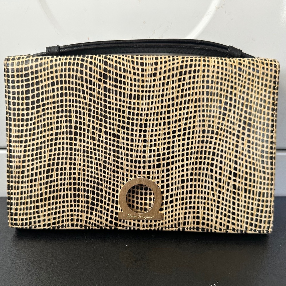 Salvatore Ferragamo Vintage Top Handle Clutch Bag – Made in Italy